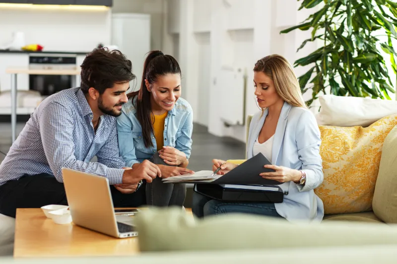 Couple meeting with loan officer